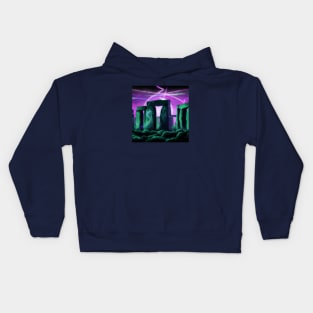 Stonehenge During a Mystical Lightning Storm Kids Hoodie